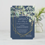 Rustieke Eucalyptus Bos Bruiloft Foliage Geometris Kaart (Staand voorkant)