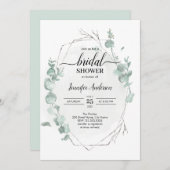 Rustieke Eucalyptus bruids douche uitnodiging (Voorkant / Achterkant)