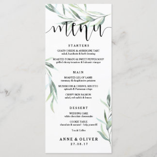 Rustieke Eucalyptus Bruiloft Menu Kaart