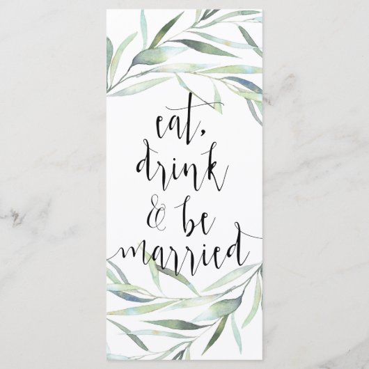 Rustieke Eucalyptus Bruiloft Menu Kaart (Achterkant)