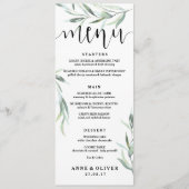 Rustieke Eucalyptus Bruiloft Menu Kaart (Voorkant)