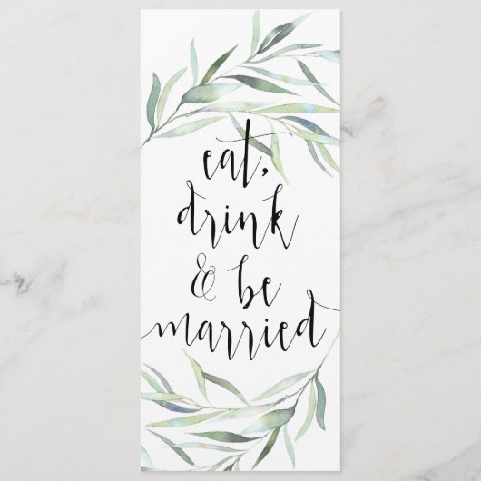 Rustieke Eucalyptus Bruiloft Menu Kaart (Achterkant)