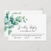 Rustieke Eucalyptus bruiloft RSVP (Voorkant / Achterkant)