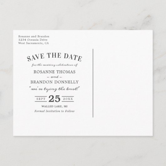 Rustieke Eucalyptus Bruiloft Save the Date Aankondigingskaart (Achterkant)