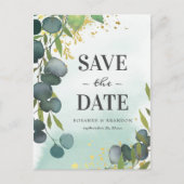 Rustieke Eucalyptus Bruiloft Save the Date Aankondigingskaart (Voorkant)