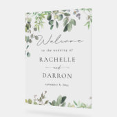 Rustieke eucalyptus bruiloft welkom acryl bord (Hoek)