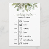 Rustieke Eucalyptus Bruilofts Evenementen & Tijdsc Programmakaart (Achterkant)