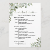 Rustieke Eucalyptus Bruilofts Evenementen & Tijdsc Programmakaart (Voorkant)