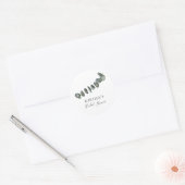 Rustieke Eucalyptus Bruiloftswaterverf  Ronde Sticker (Envelop)