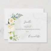 Rustieke Eucalyptus Cream Roos Be My Maid of Honor Kaart (Achterkant)