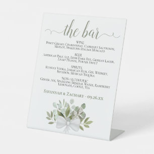 Rustieke Eucalyptus De Bar Drink Menu Trouwen Reclamebord Met Voetstuk