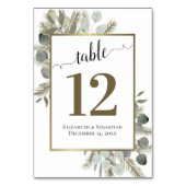 Rustieke eucalyptus & dennen elegante boho bruilof kaart (Achterkant)