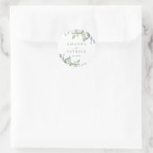 Rustieke Eucalyptus Elegante trouwenvelop afdichti Ronde Sticker (Tas)