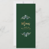Rustieke Eucalyptus Faux Gold Script Menu Kaart (Achterkant)