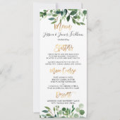 Rustieke Eucalyptus Faux Gold Script Menu Kaart (Voorkant)