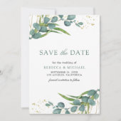 Rustieke Eucalyptus Foto Bruiloft Save The Date (Voorkant)