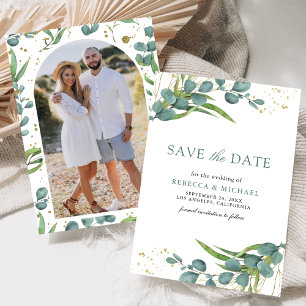 Rustieke Eucalyptus Foto Bruiloft Save The Date