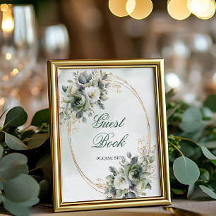 Rustieke Eucalyptus Gastboek Tafelblad Bord 20x25c Poster