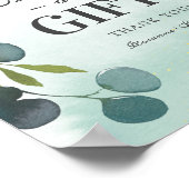 Rustieke Eucalyptus geschenken & Kaarten bruiloft Poster (Hoek)