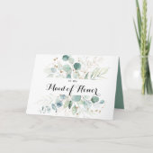 Rustieke Eucalyptus Gold Bridal Party Dank u Bedankkaart (Voorkant)