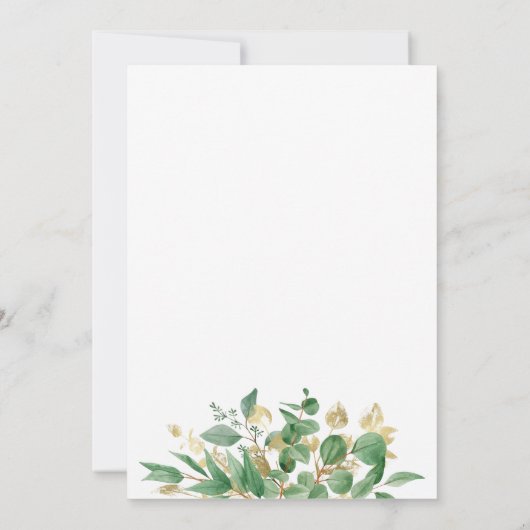 Rustieke Eucalyptus Golden Letters lijst Baby show Kaart (Achterkant)