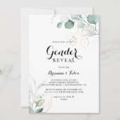 Rustieke Eucalyptus Goud Bloemen Geslacht Onthulle Kaart (Voorkant)