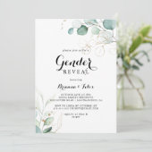 Rustieke Eucalyptus Goud Bloemen Geslacht Onthulle Kaart (Staand voorkant)