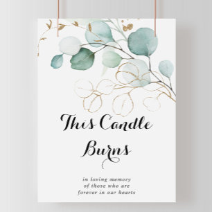 Rustieke Eucalyptus Goud Deze Kaars Brandt Bord Poster