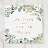 Rustieke eucalyptus goud groen boho bruiloft bedankjes labels (Voorkant)