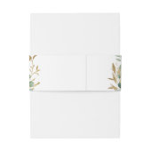 Rustieke eucalyptus goud groen boho bruiloft uitnodigingen wikkel (Achterkant Voorbeeld)