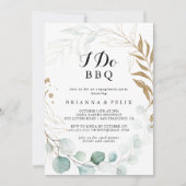 Rustieke Eucalyptus Goud Ik Doe BBQ Verlovingsfees Kaart (Voorkant)