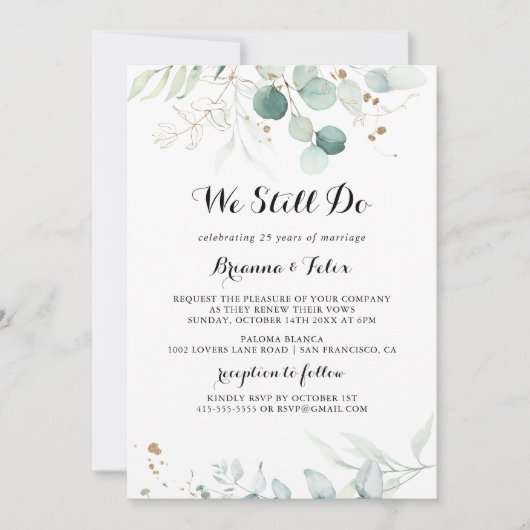 Rustieke Eucalyptus goud We doen nog steeds geloft Kaart (Voorkant)