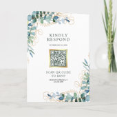 Rustieke Eucalyptus Gouden All in One QR Code Huwe (Achterkant)