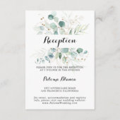 Rustieke Eucalyptus Gouden Bloemen Bruiloftsrecept Informatiekaartje (Voorkant)