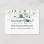 Rustieke Eucalyptus Gouden Bloemige Huwelijksreis Informatiekaartje (Voorkant)