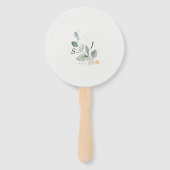Rustieke Eucalyptus Gouden Calligrafie Bruiloft Handwaaier (Achterkant)