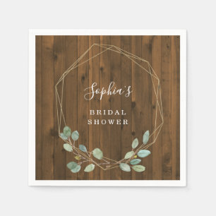 Rustieke Eucalyptus Gouden Geometrische Bruidsdo Servet