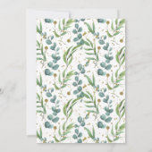 Rustieke Eucalyptus Gouden Groene Doop Kaart (Achterkant)