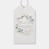 Rustieke Eucalyptus Gouden Kalligrafie Bruiloft Cadeaulabel (Voorkant)