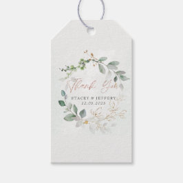 Rustieke Eucalyptus Gouden Kalligrafie Bruiloft Cadeaulabel