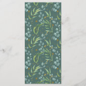 Rustieke Eucalyptus Gouden Tak Trouwdetails Menu (Achterkant)