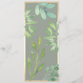 Rustieke Eucalyptus Green Wedding Menu Kaart (Achterkant)