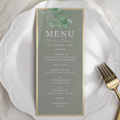 Rustieke Eucalyptus Green Wedding Menu Kaart
