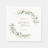 Rustieke eucalyptus groen boho Bruidsuitnodiging Servet (Voorkant)