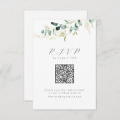 Rustieke eucalyptus groen boho QR code bruiloft RSVP Kaartje (Voorkant / Achterkant)