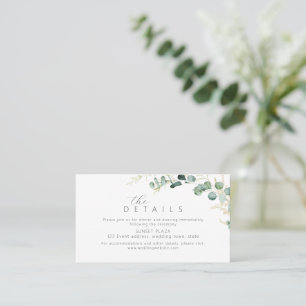 Rustieke eucalyptus groen boho Trouw Details Plaatskaartje