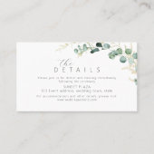 Rustieke eucalyptus groen boho Trouw Details Plaatskaartje (Voorkant)