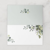 Rustieke Eucalyptus groen bruiloft plaats kaart Plaatskaartje (Buitenkant ongevouwen)