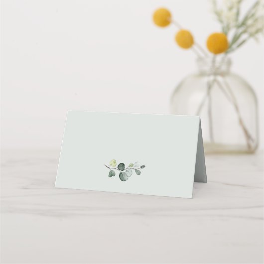 Rustieke Eucalyptus groen bruiloft plaats kaart Plaatskaartje (Achterkant)