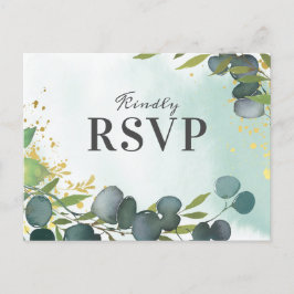 Rustieke Eucalyptus groen bruiloft RSVP Uitnodiging Briefkaart